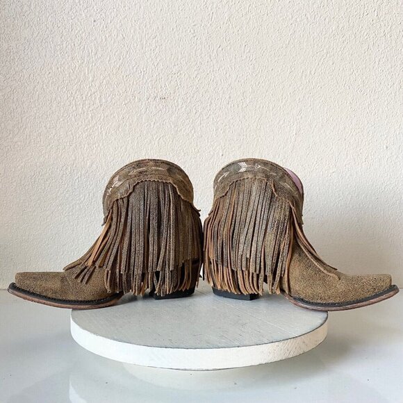 Junk Gypsy SPITFIRE Lane Cowboy Bootie Womens 5.5 Brown Western Cowgirl Boots - Picture 7 of 9